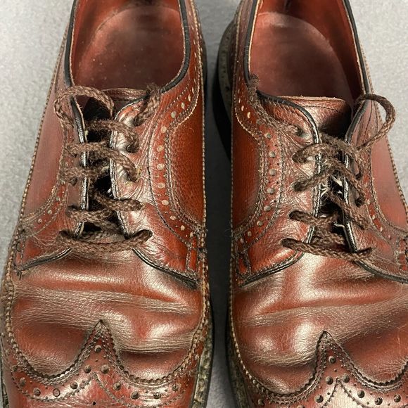 Vintage Stuart Holmes Men\'s US 7.5 Burgundy Leather Lace Up Brogue Dress Shoes main image 12
